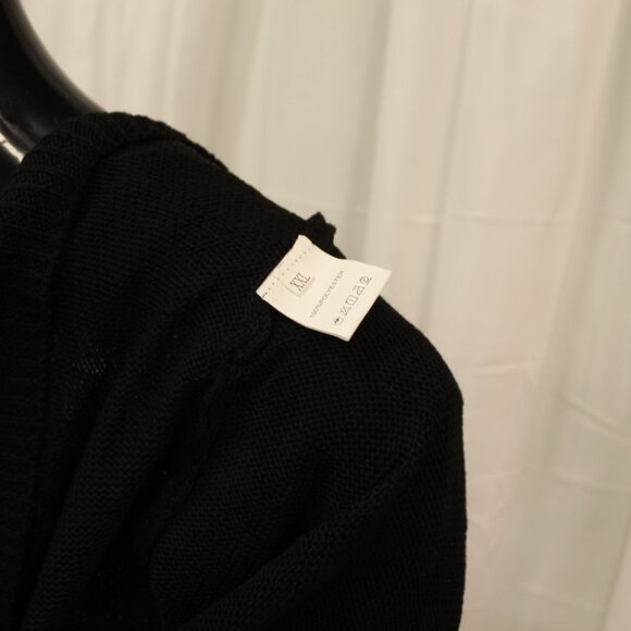 Black Sheer Knit Sweater - Picture 3 of 7